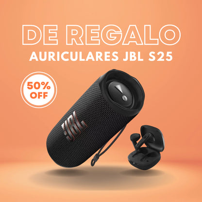 Parlante JBL Flip 6 + Auriculares JBL S25 de REGALO