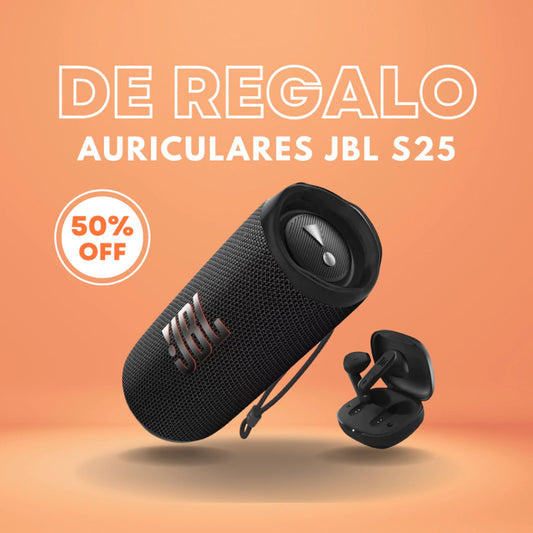 Parlante JBL Flip 6 + Auriculares JBL S25 de REGALO